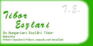 tibor eszlari business card